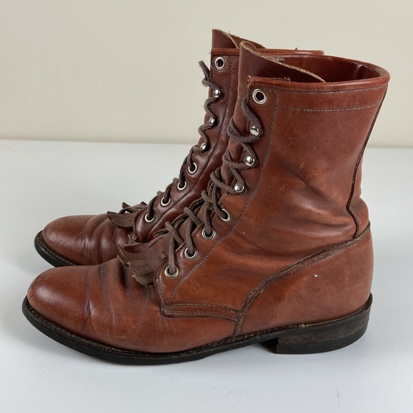Justin Vintage Paddock Heritage Brown Leather Boots Womens 6.5 B - Picture 4 of 11